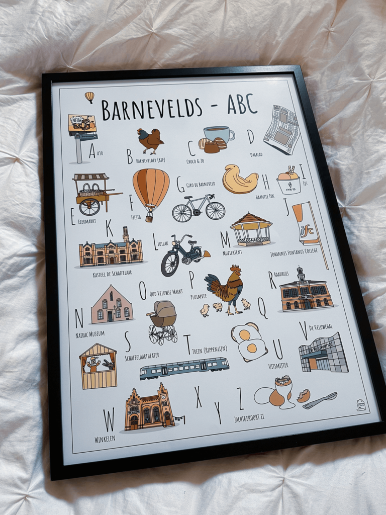 PosterPlaats stadsposter Barnevelds ABC poster plaats Barneveld product beschrijving en specificaties