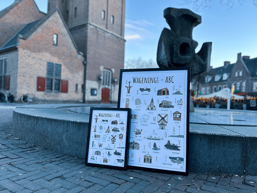 Blog over nieuw ABC poster Wageningen aan de Markt in het centrum bij de Grote Kerk