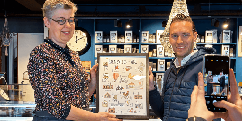 Blog over PosterPlaats X Ondernemers Jelle van Vliet samen met Christa Lagerwerf van Choco & Zo en het Barnevelds ABC