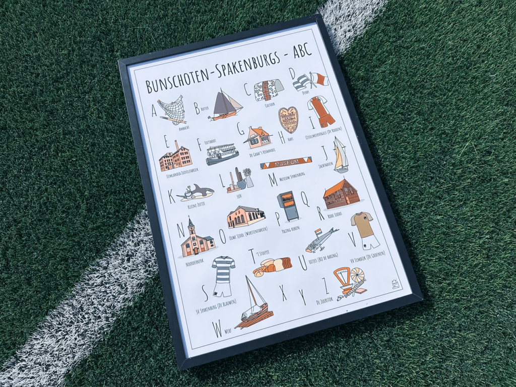 Blog over nieuw ABC poster Bunschoten-Spakenburg op het voetbalveld van de Rooien IJselmeervogels