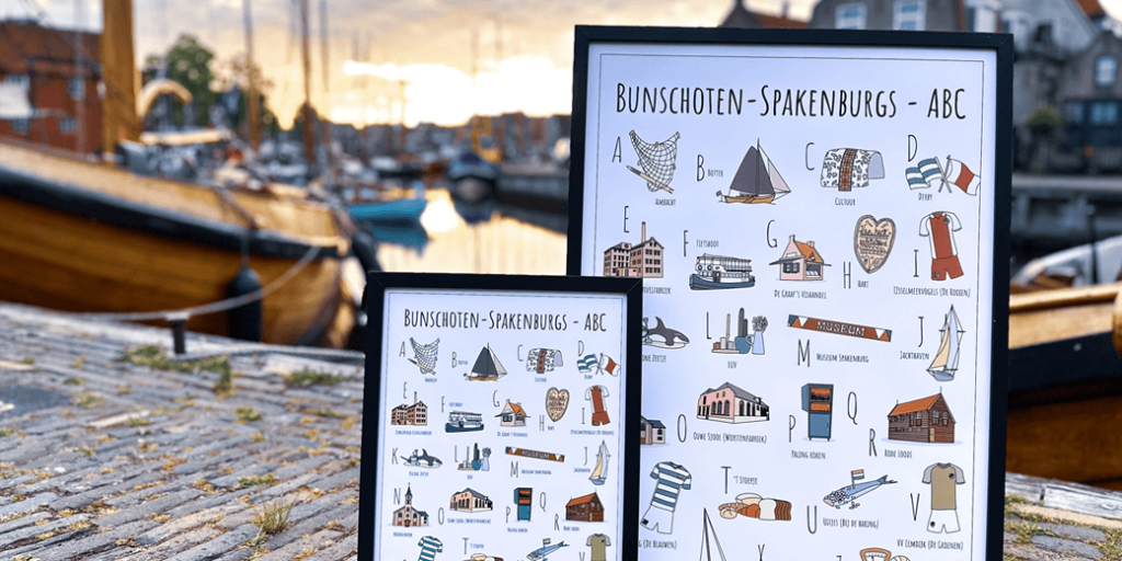 Blog over nieuw ABC poster Bunschoten-Spakenburg in de Museum Haven en een botter