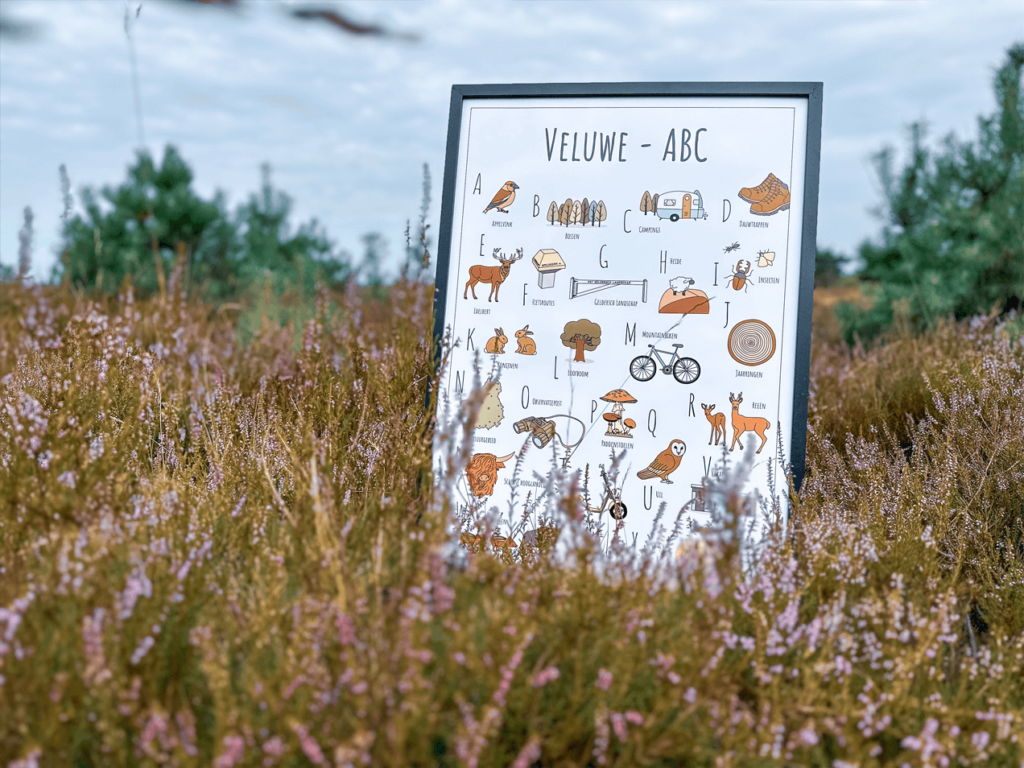 Blog over nieuw ABC poster Veluwe op een heideveld