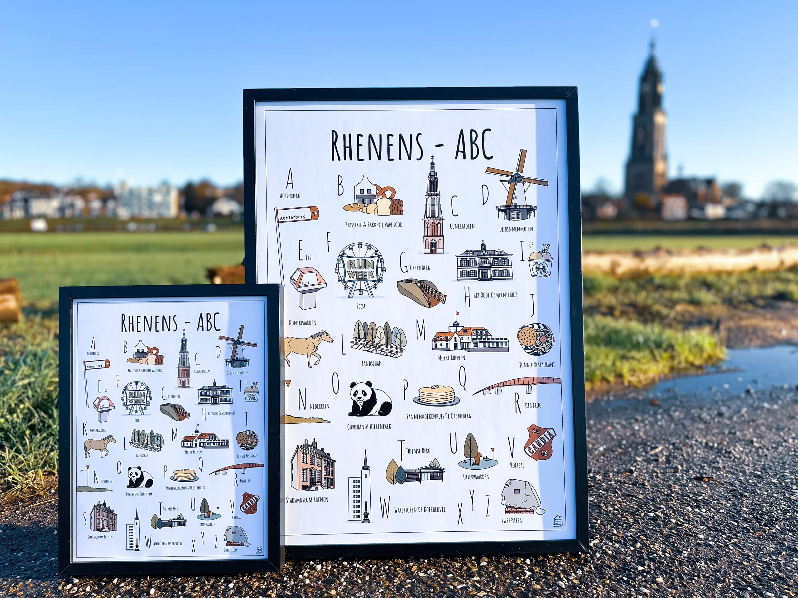 PosterPlaats poster Rhenen ABC poster voor de Cuneratoren van de Cunerakerk