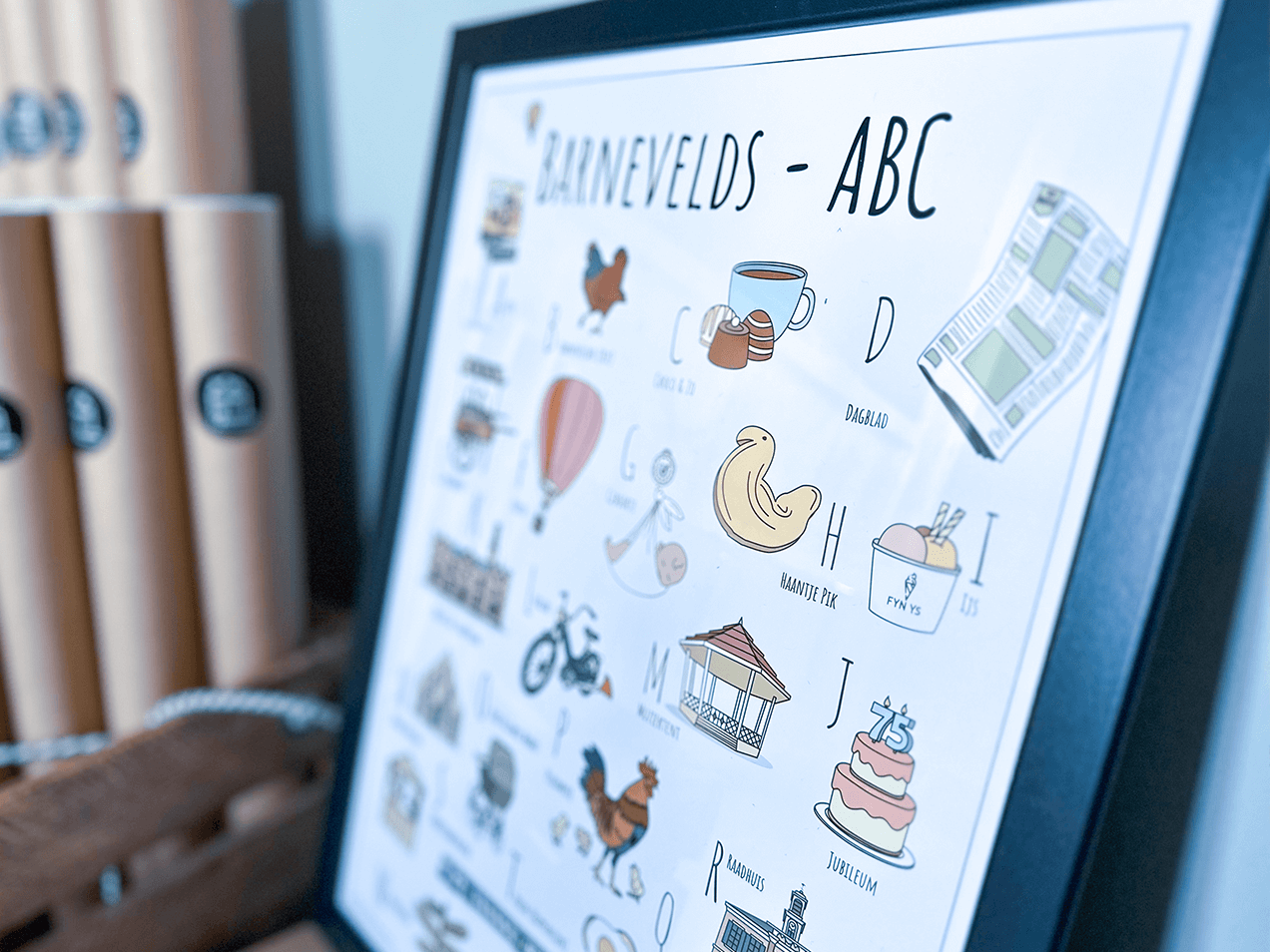 PosterPlaats Barnevelds ABC poster maatwerk special edition voor Verloskundigen Barneveld