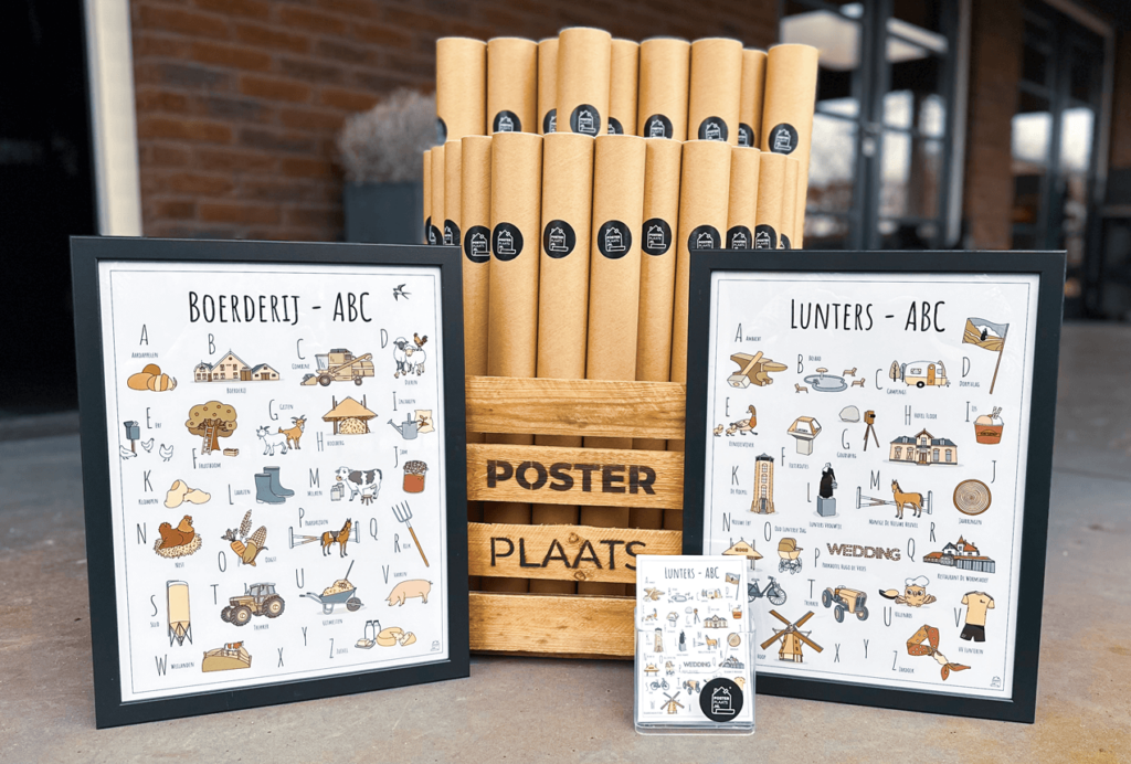 PosterPlaats ABC poster en ansichtkaarten Lunteren en Boerderij verkooppunten Liefde voor Geven Lunteren