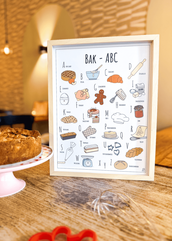 PosterPlaats poster Bak ABC poster bij Lunchroom Lekker By Inge met Appeltaart en een Garde