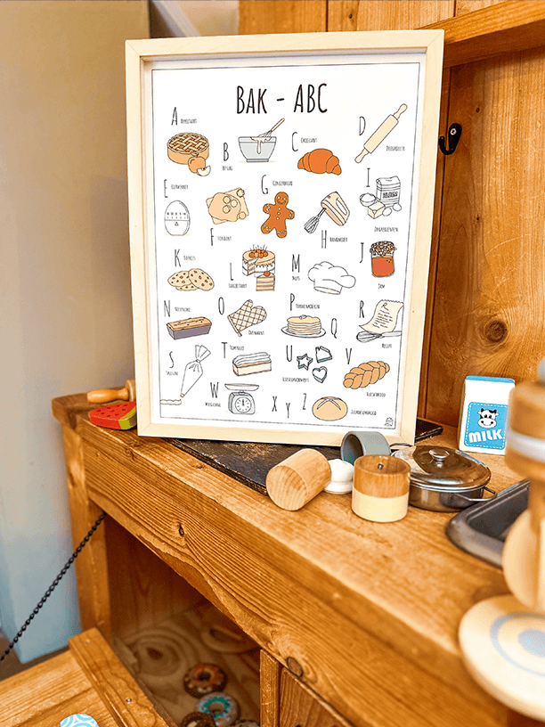 Blog over nieuw ABC poster Bakken in de kinderkeuken bij de lunchtent Lekker Bij Inge in Ede