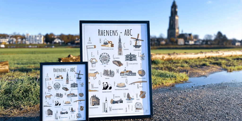 PosterPlaats Rhenens ABC poster ansichtkaarten en kleurplaten van de plaats Rhenen header