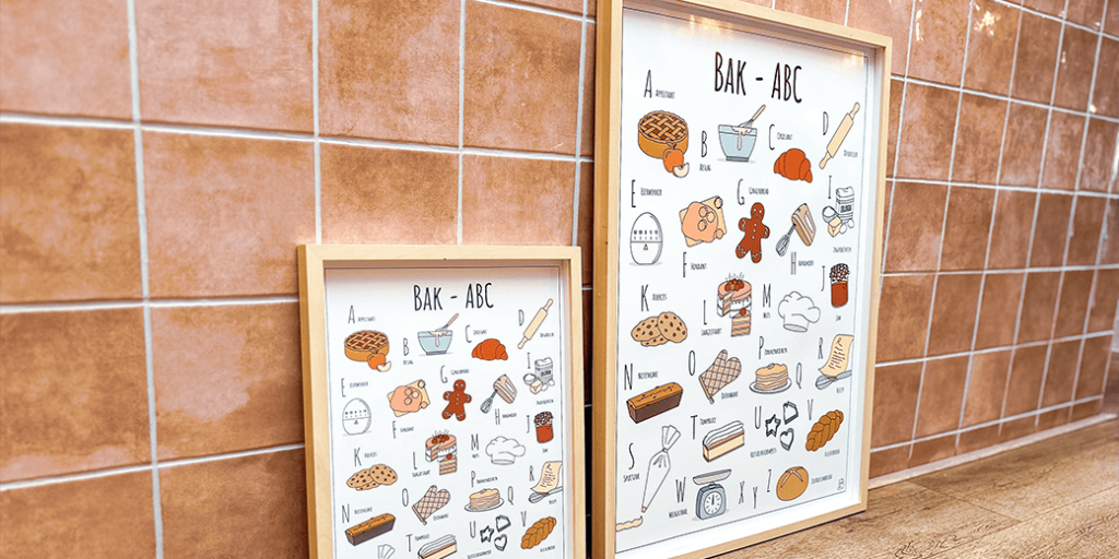 PosterPlaats Bak ABC poster ansichtkaarten en kleurplaten van het thema Bakken header