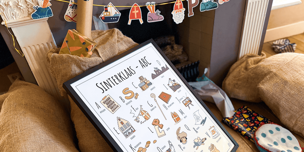 PosterPlaats Sinterklaas ABC poster ansichtkaarten en kleurplaten van het thema Sinterklaas header