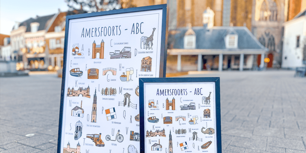 PosterPlaats Amersfoorts ABC poster ansichtkaarten en kleurplaten van de plaats Amersfoort header