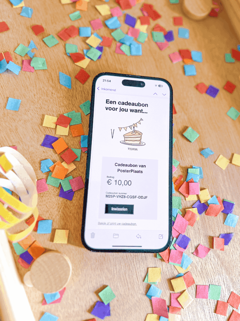 PosterPlaats cadeaubon digitaal product beschrijving en specificaties