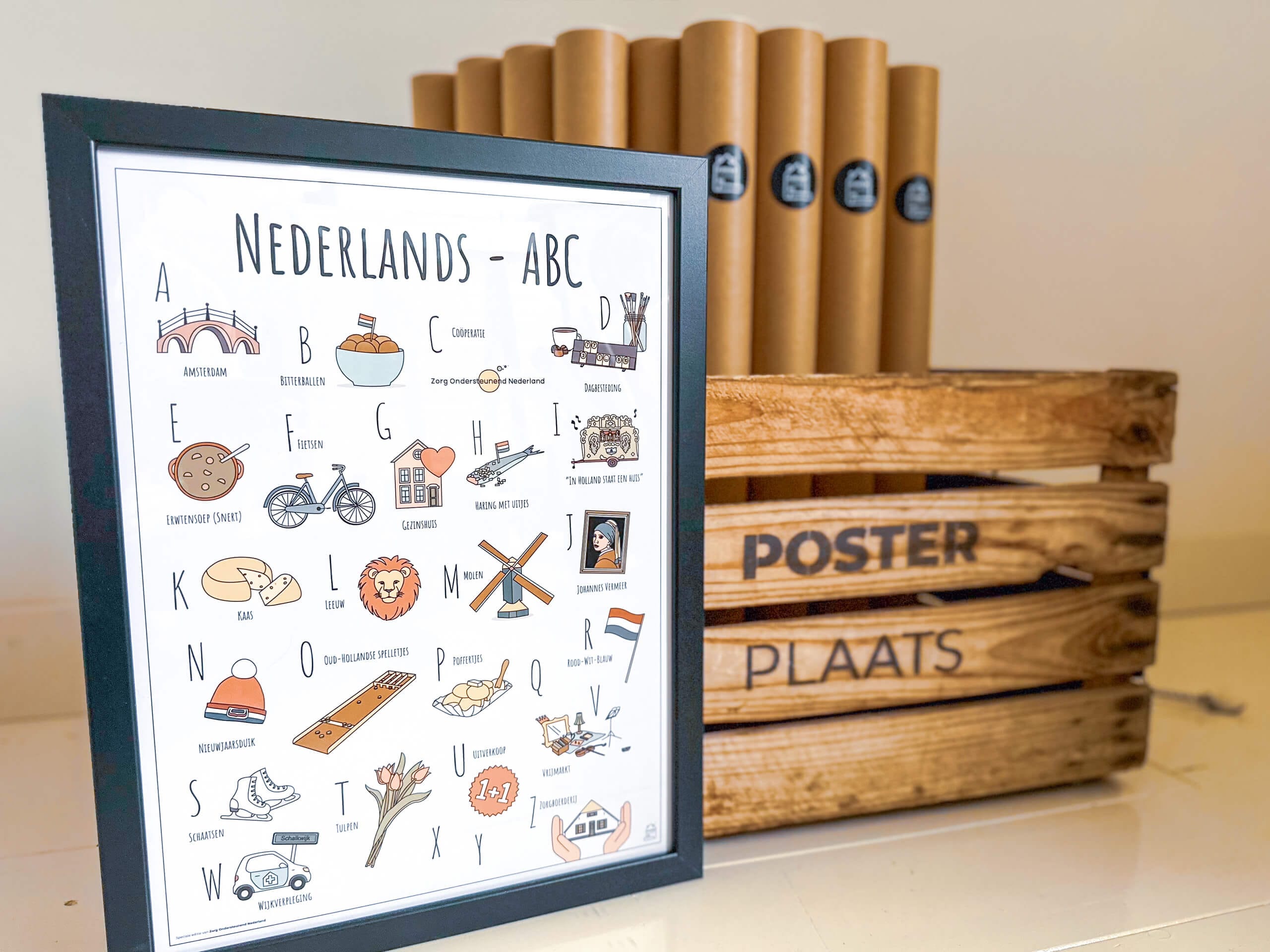 PosterPlaats Nederlands ABC poster maatwerk special edition voor Coöperatie Zorg Ondersteunend Nederland