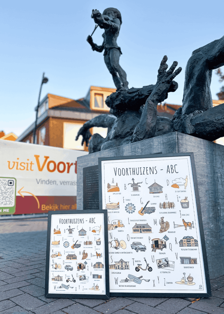 PosterPlaats poster Voorthuizens ABC poster voor het standbeeld van de Bunckmansage in Voorthuizen