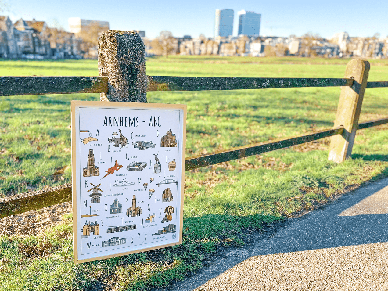 PosterPlaats Arnhems ABC poster in het Sonsbeek Park van Arnhem