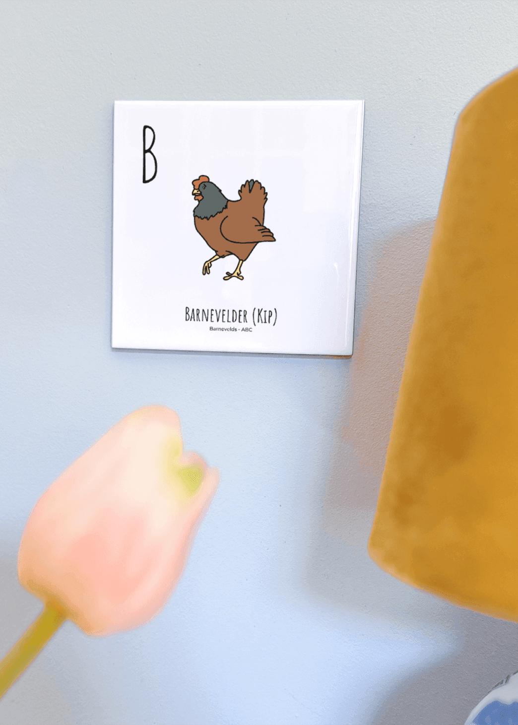 PosterPlaats ABC tegeltje Barneveld met Barnevelder kip als leuk lokaal cadeau of relatiegeschenk
