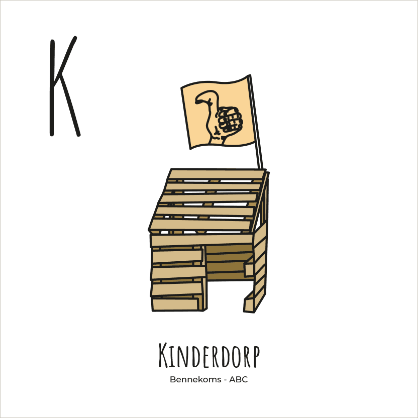 PosterPlaats ABC tegeltje Bennekom met kinderdorp als leuk lokaal cadeau of relatiegeschenk
