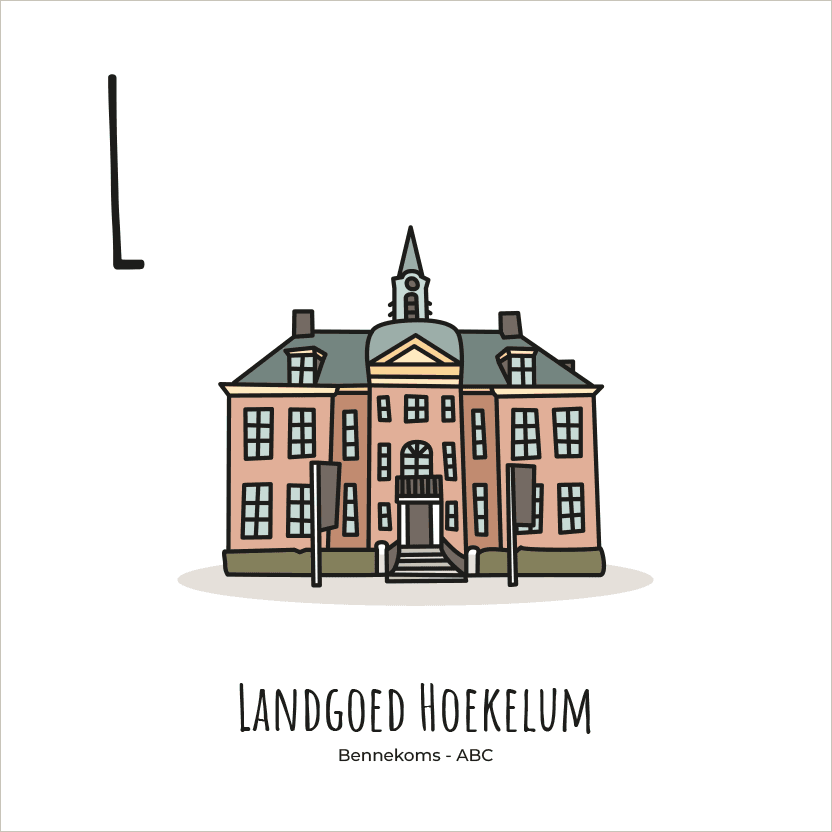 PosterPlaats ABC tegeltje Bennekom met landgoed hoekelum als leuk lokaal cadeau of relatiegeschenk