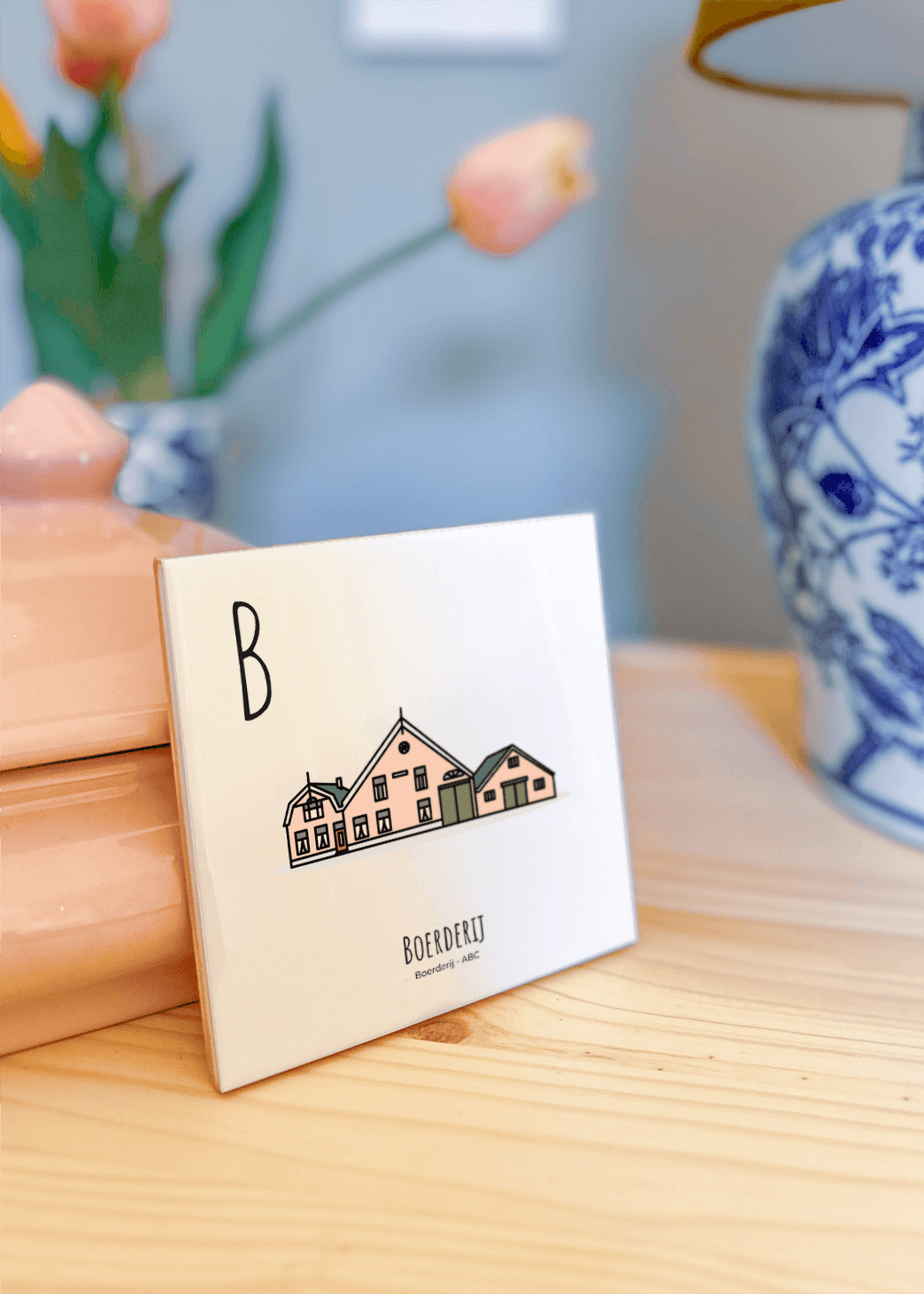 PosterPlaats ABC tegeltje Boerderij met Boerderij met als leuk lokaal cadeau of relatiegeschenk