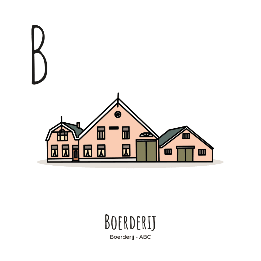 PosterPlaats ABC tegeltje Boerderij met Boerderij met als leuk lokaal cadeau of relatiegeschenk