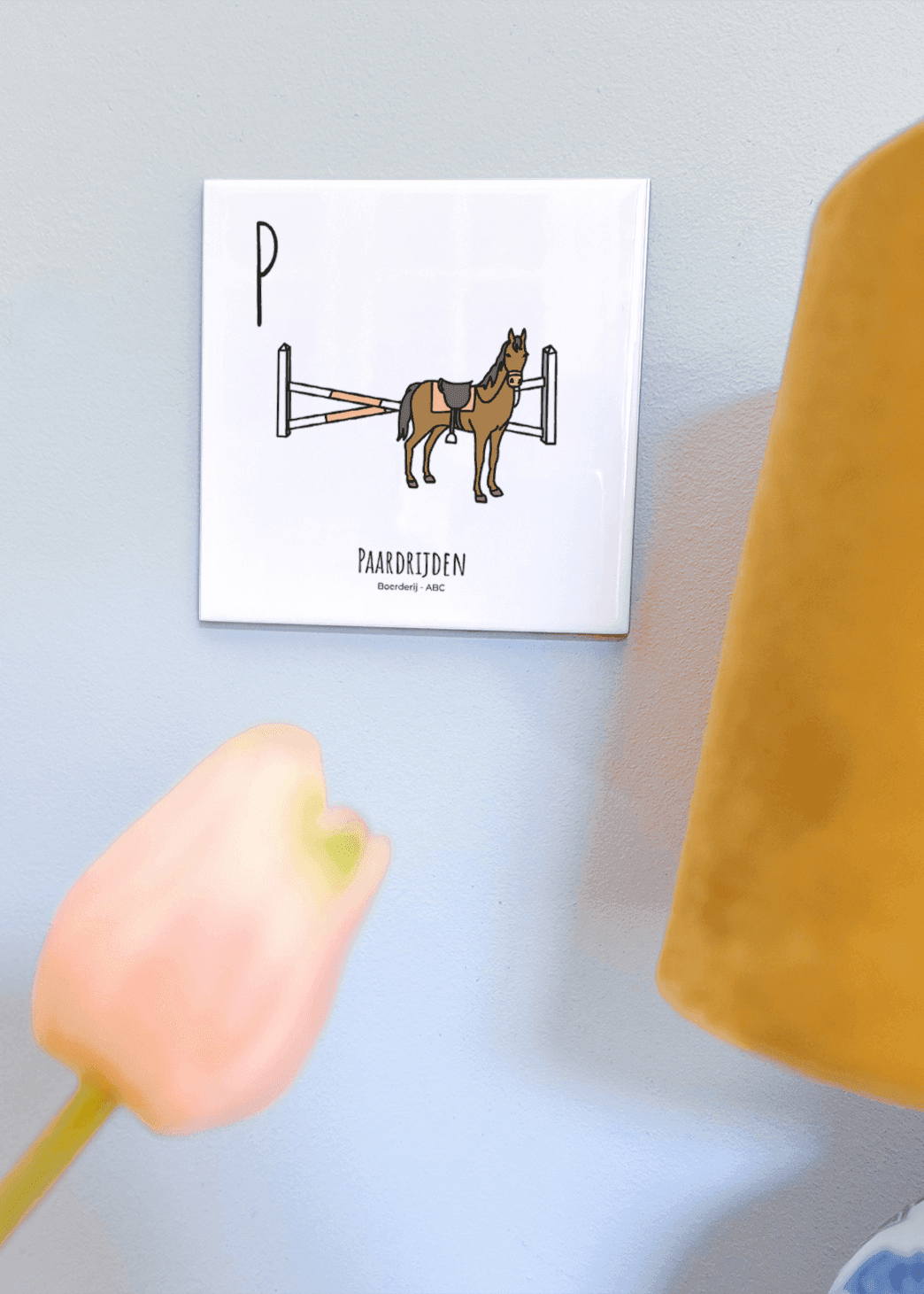 PosterPlaats ABC tegeltje Boerderij met paardrijden als leuk lokaal cadeau of relatiegeschenk