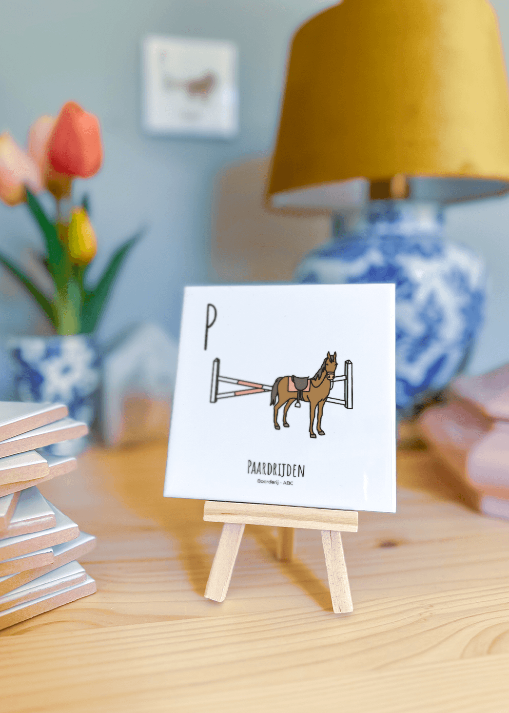 PosterPlaats ABC tegeltje Boerderij met paardrijden als leuk lokaal cadeau of relatiegeschenk