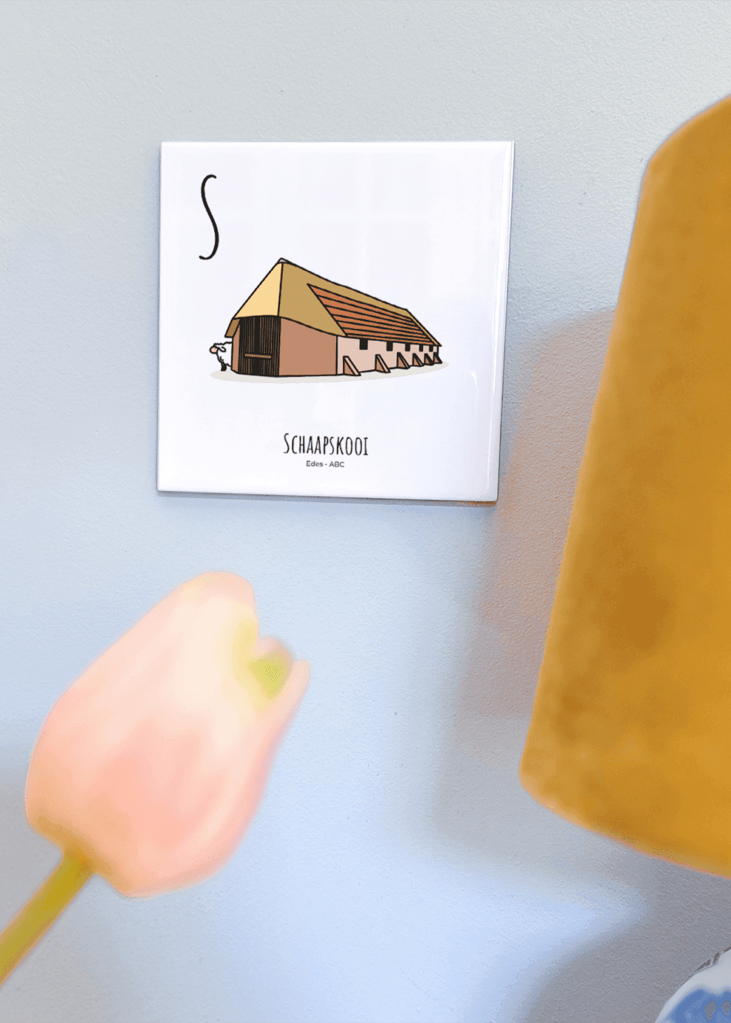 PosterPlaats ABC tegeltje Ede met schaapskooi als leuk lokaal cadeau of relatiegeschenk