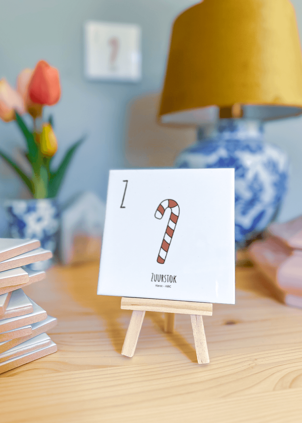 PosterPlaats ABC tegeltje Kerst met zuurstok als leuk lokaal cadeau of relatiegeschenk
