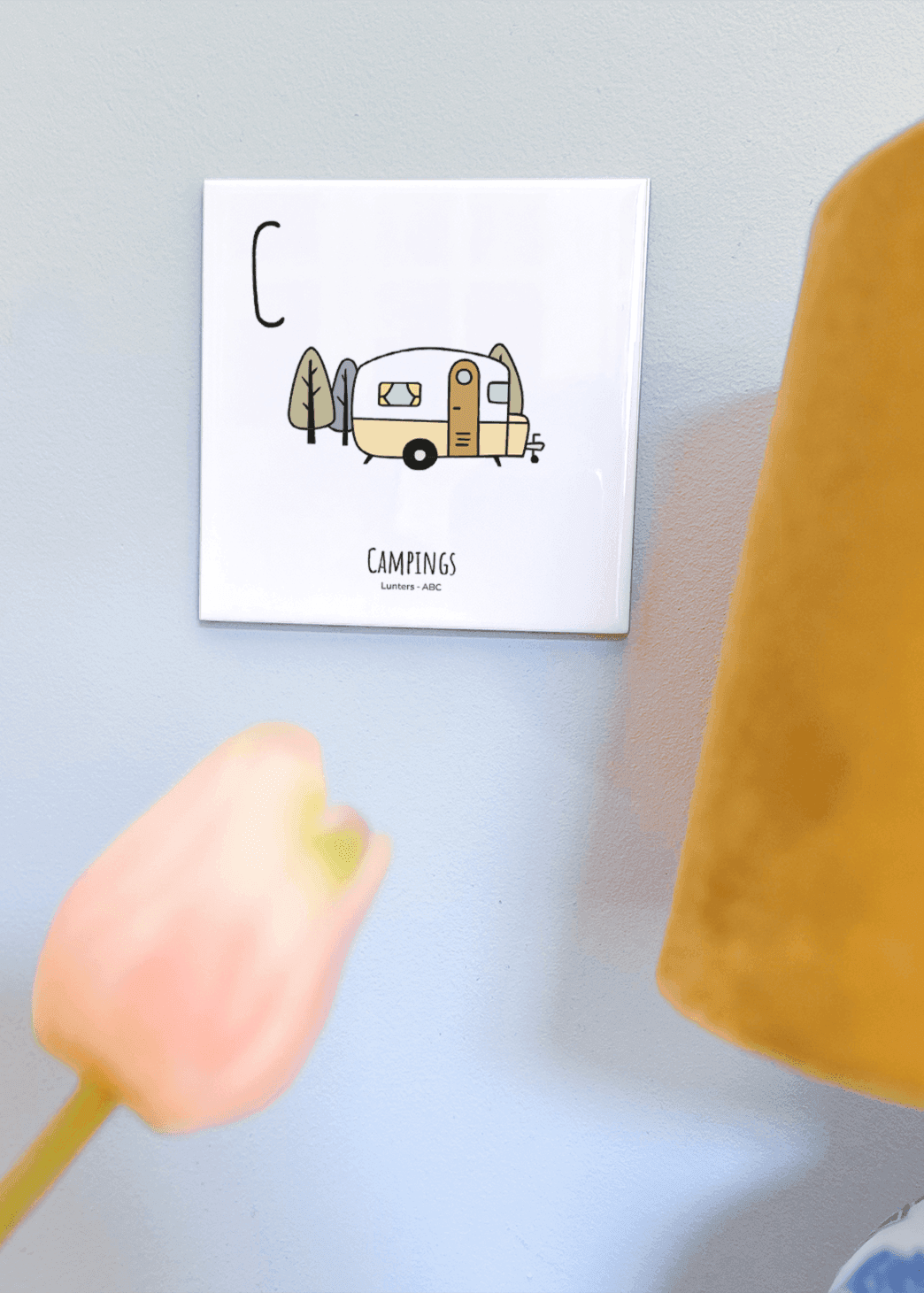 PosterPlaats ABC tegeltje Lunteren met campings als leuk lokaal cadeau of relatiegeschenk