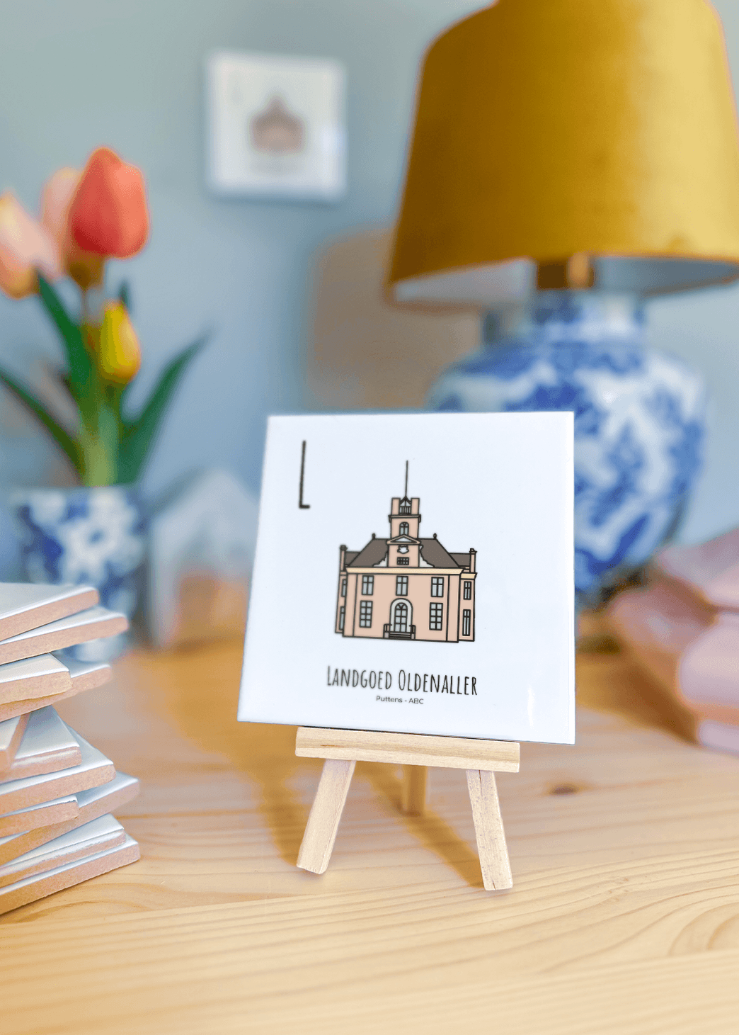 PosterPlaats ABC tegeltje Putten met landgoed oldenaller als leuk lokaal cadeau of relatiegeschenk