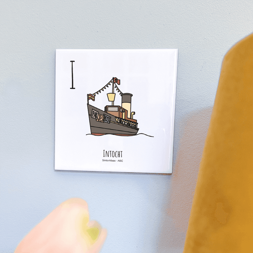 PosterPlaats ABC tegeltje Sinterklaas met intocht als leuk lokaal cadeau of relatiegeschenk
