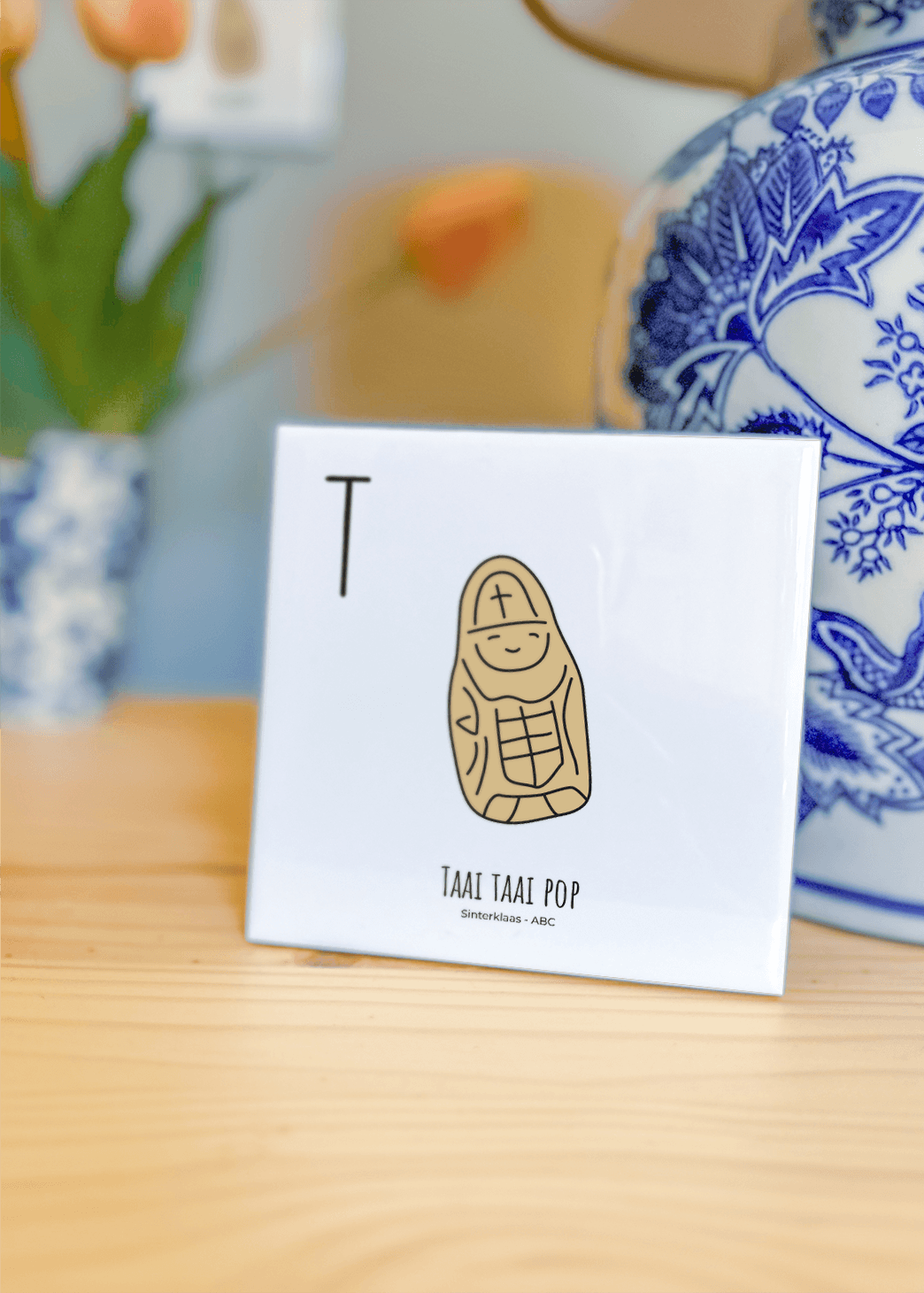 PosterPlaats ABC tegeltje Sinterklaas met taai taai pop als leuk lokaal cadeau of relatiegeschenk