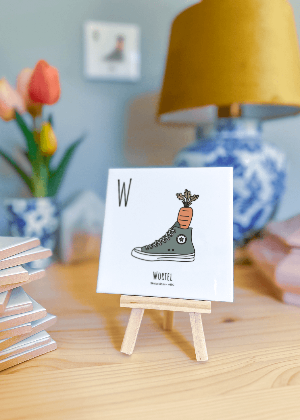 PosterPlaats ABC tegeltje Sinterklaas met wortel als leuk lokaal cadeau of relatiegeschenk