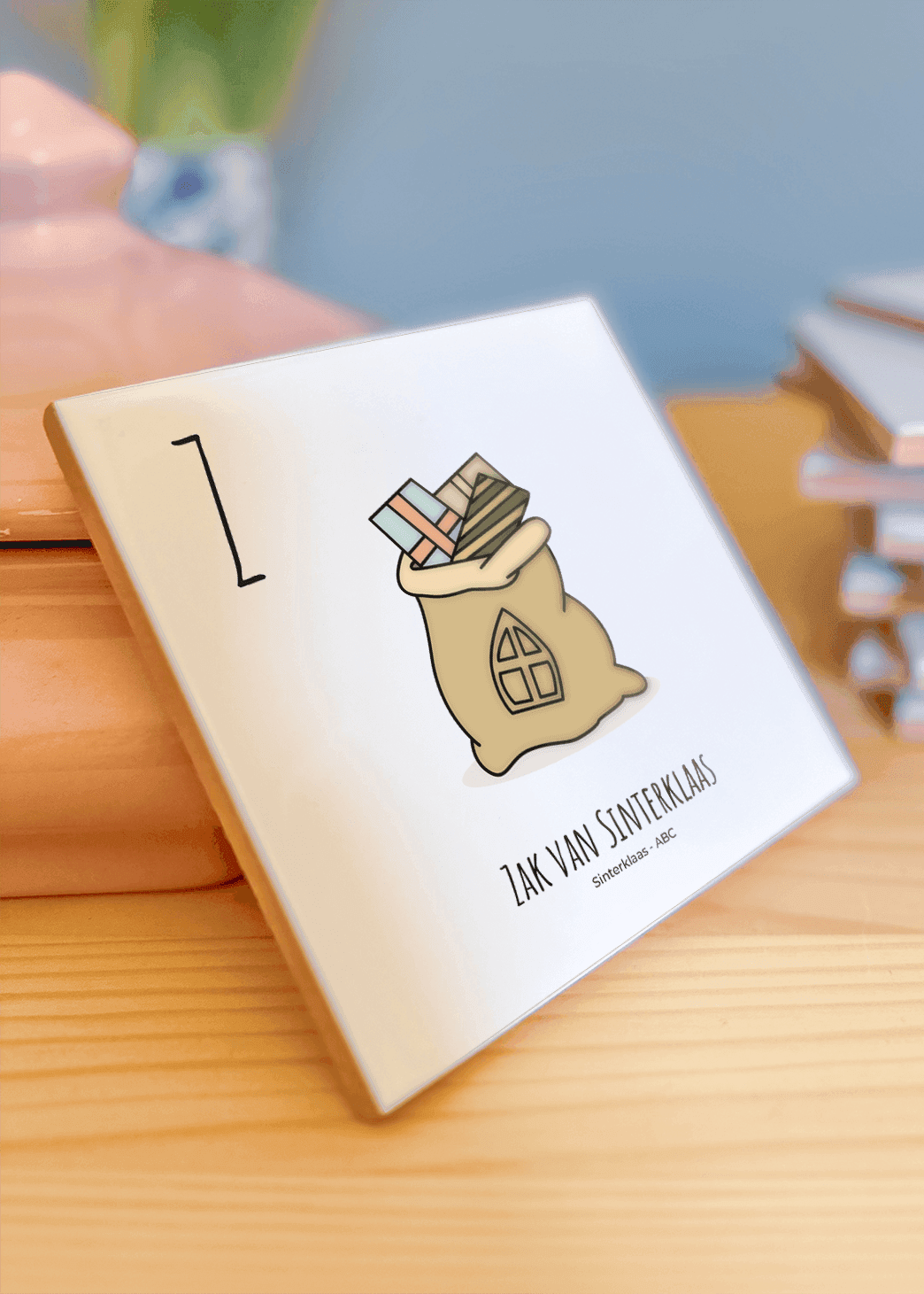 PosterPlaats ABC tegeltje Sinterklaas met zak van Sinterklaas met als leuk lokaal cadeau of relatiegeschenk