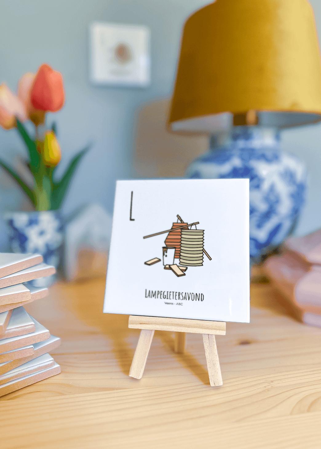 PosterPlaats ABC tegeltje Veenendaal met lampegietersavond als leuk lokaal cadeau of relatiegeschenk