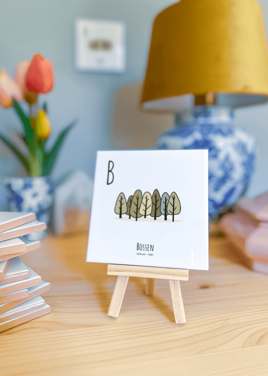 PosterPlaats ABC tegeltje Veluwe met bossen als leuk lokaal cadeau of relatiegeschenk