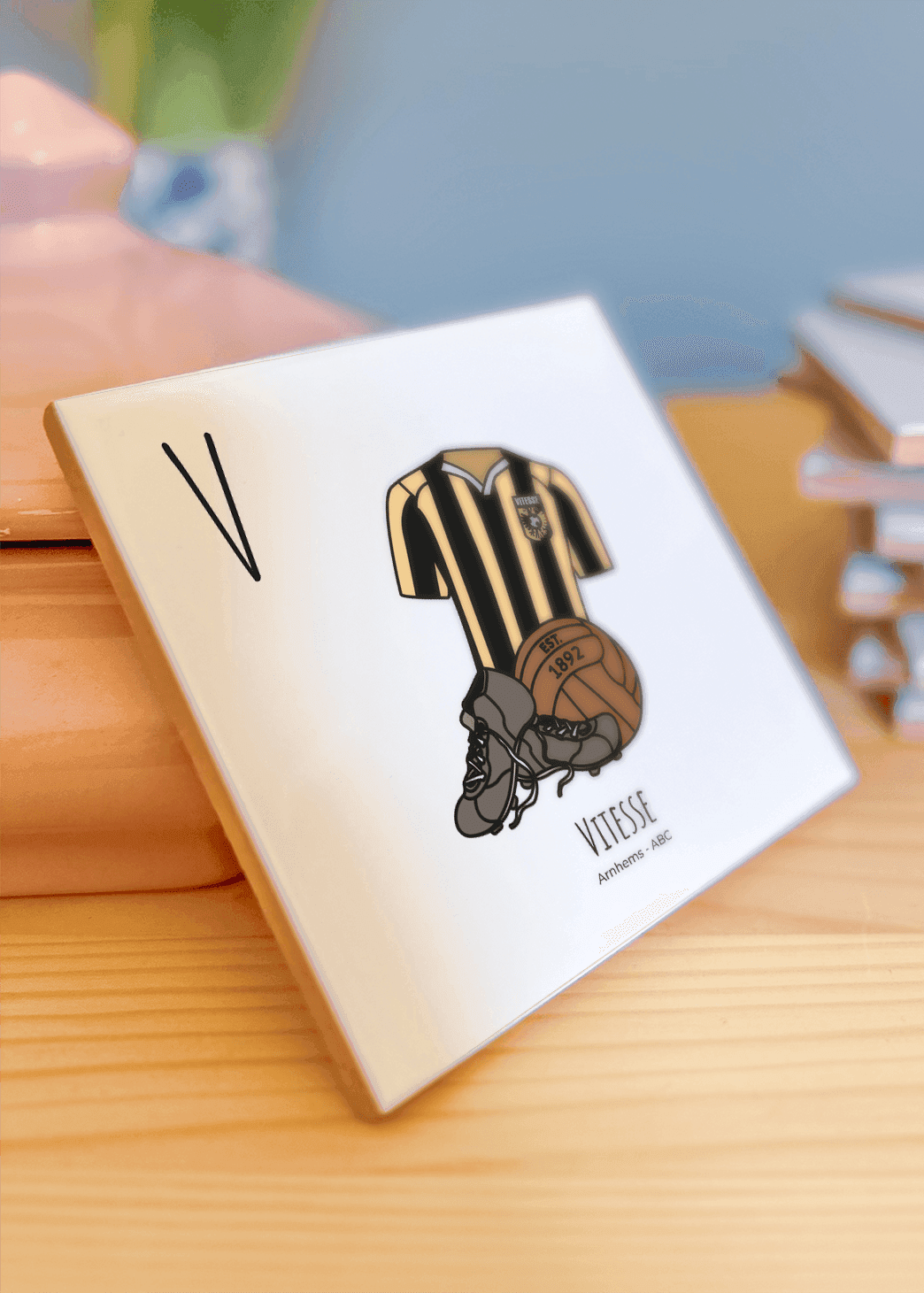 PosterPlaats ABC tegeltje Arnhem met vitesse als leuk lokaal cadeau of relatiegeschenk