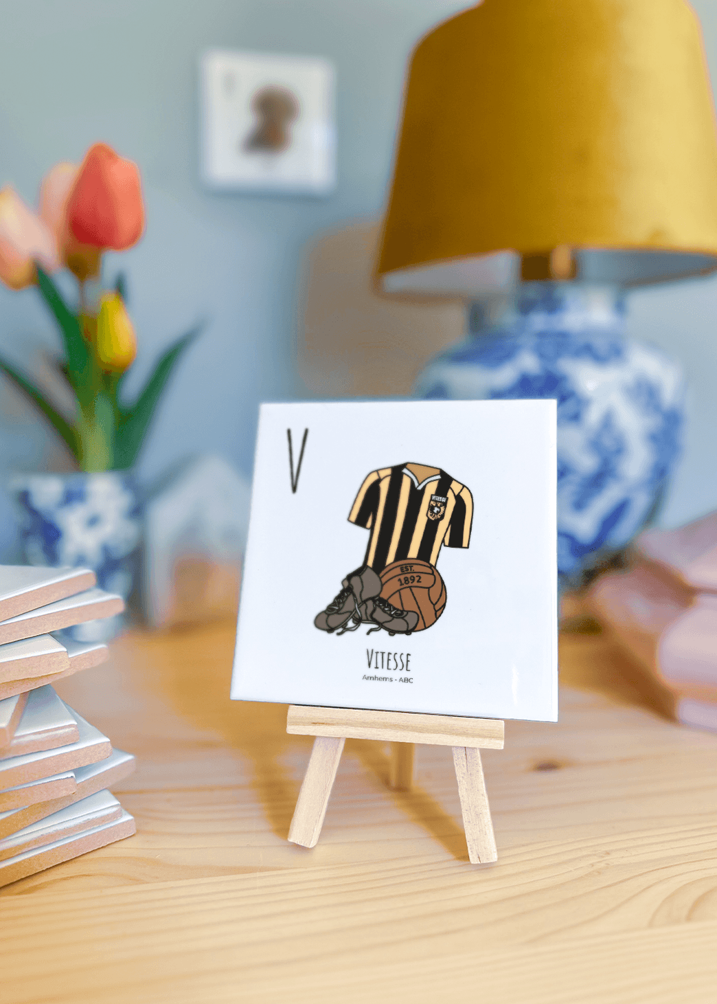 PosterPlaats ABC tegeltje Arnhem met vitesse als leuk lokaal cadeau of relatiegeschenk