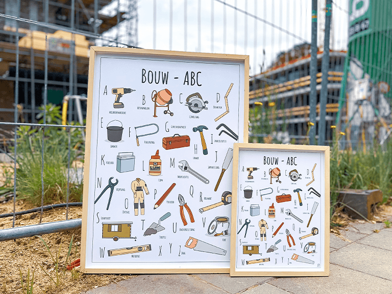 PosterPlaats poster Bouw ABC poster op de bouwplaats