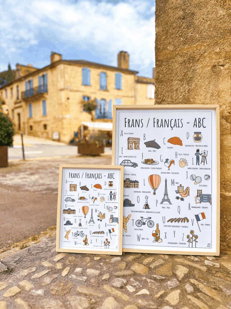 Blog over nieuw ABC poster Frankrijk / France met Frans / Française ABC poster in een typisch Frans dorpje