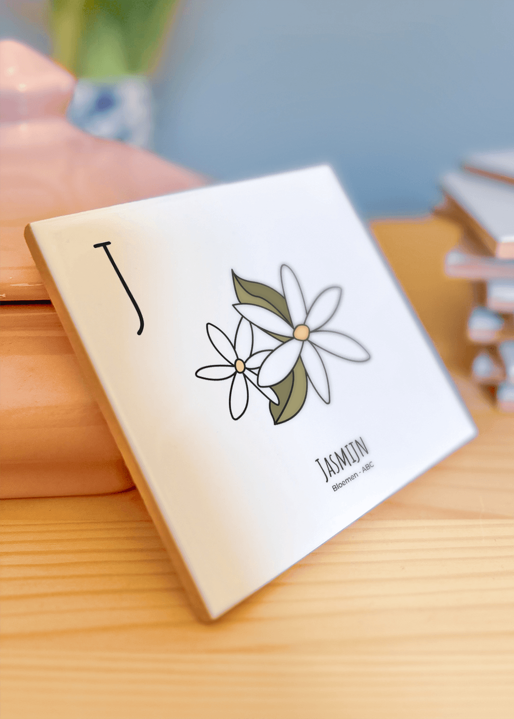 Jasmijn - ABC tegeltje Bloemen