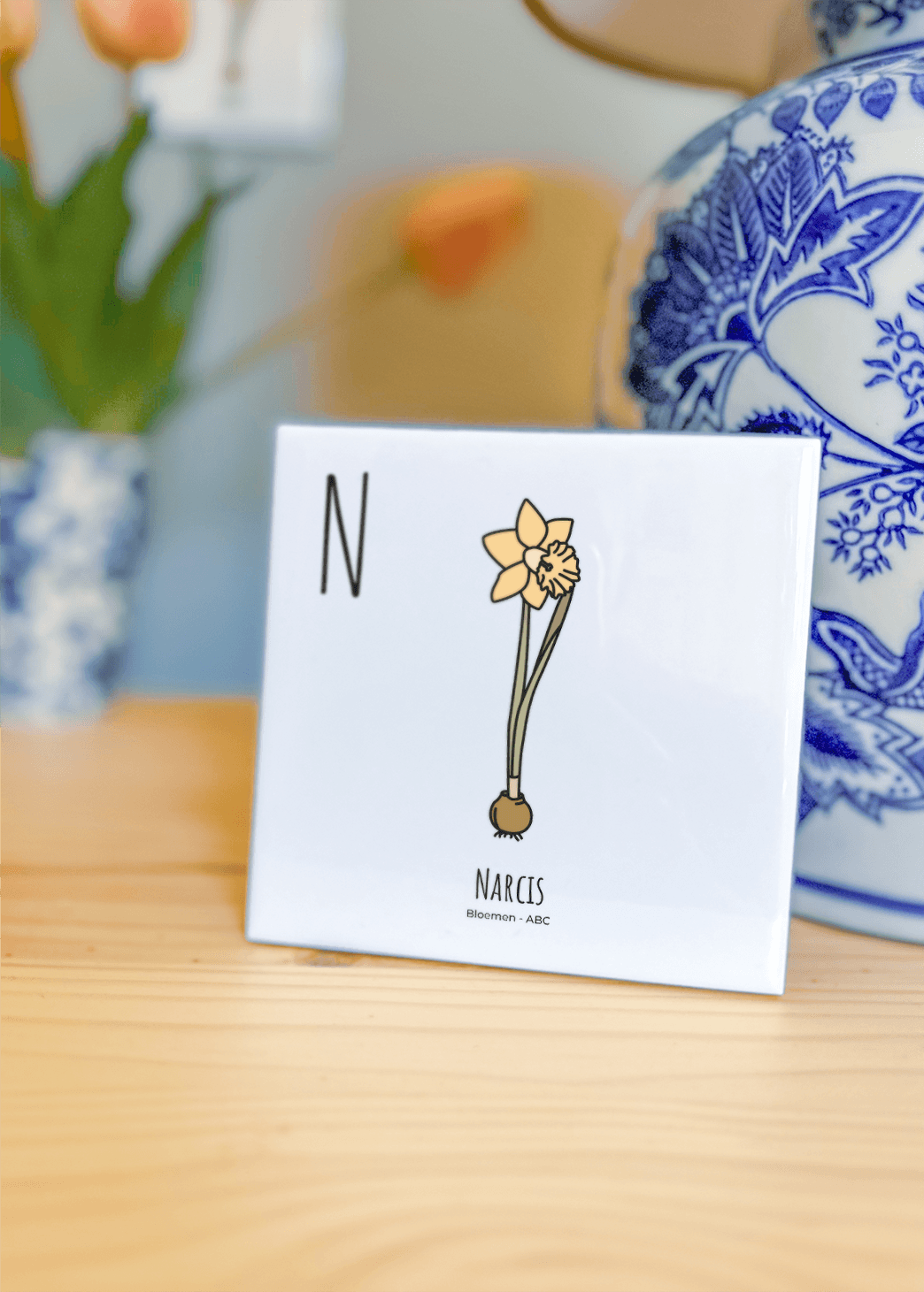 Narcis - ABC tegeltje Bloemen